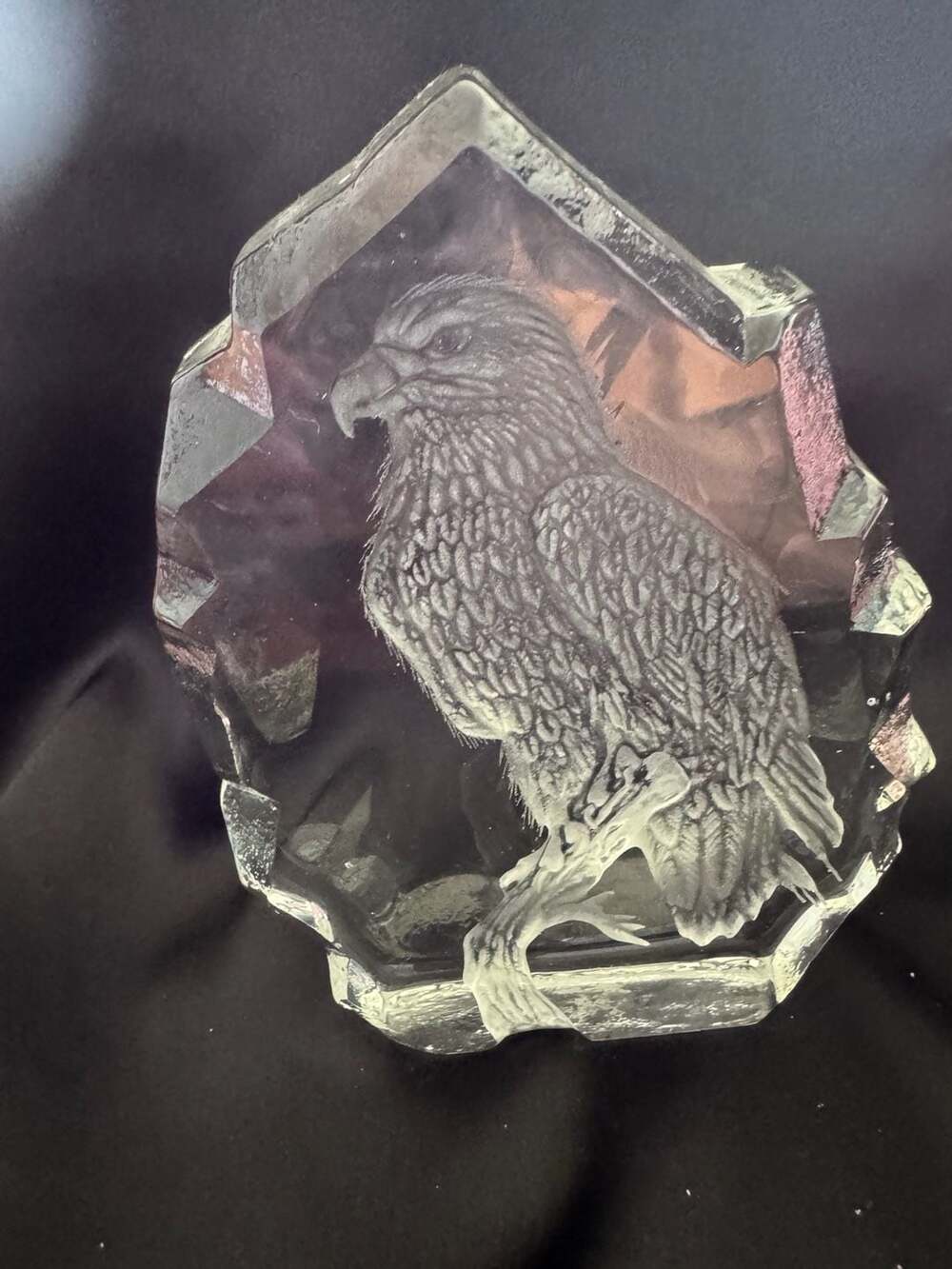 Mats Jonasson Signature Collection Perched Eagle Crystal Sculpture